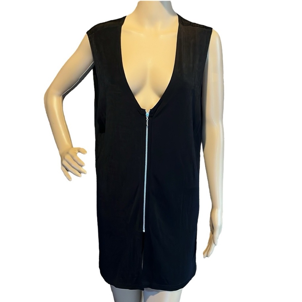 💰BOGO FREE Vintage Semi Sheer Vest Type  Zip Up Top